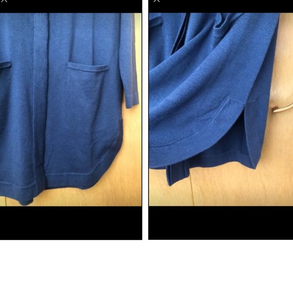 New J. Jill long sweater cardigan blue tunic top wool XS - Picture 5 of 5